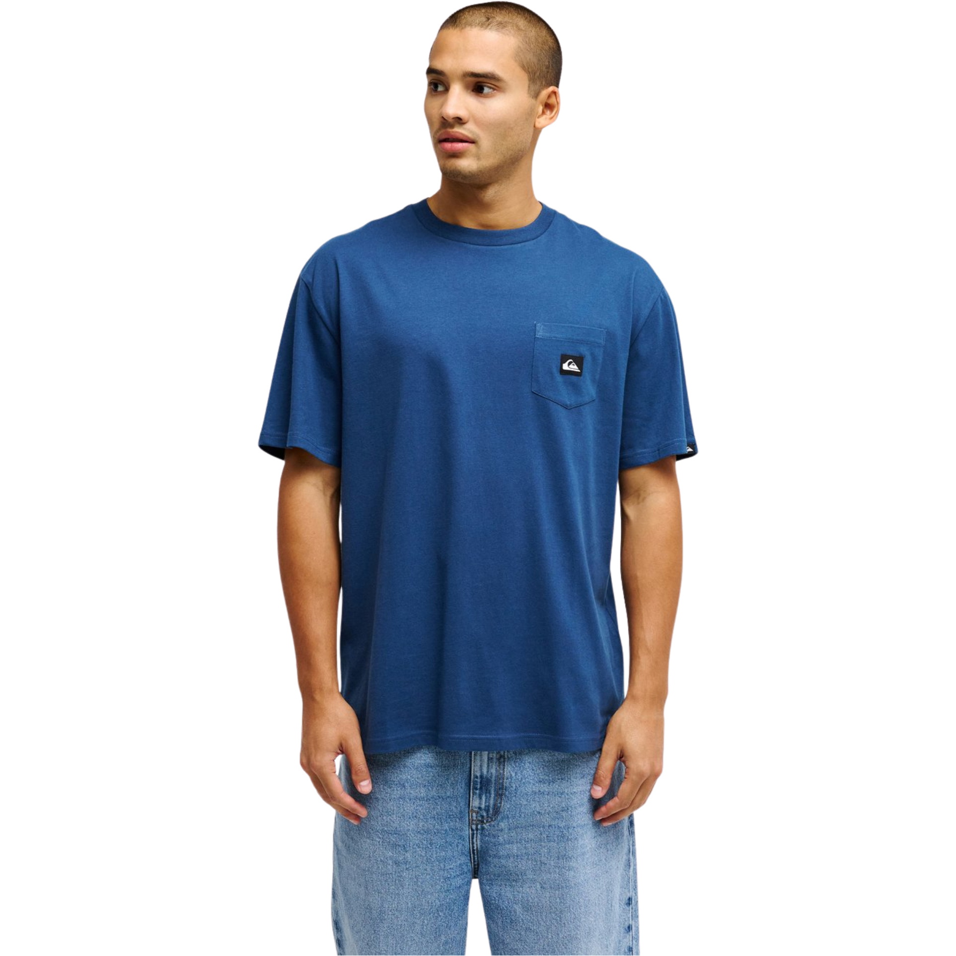 2026 Quiksilver Mens Salt Water Pocket Short Sleeve Tee EQYZT08205 - Dark Denim